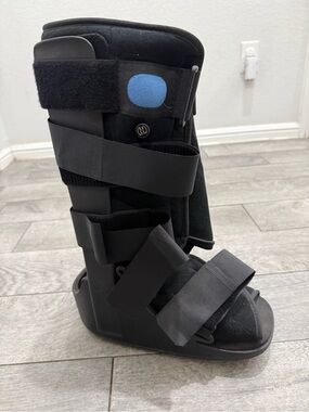 Medical Walking Boot in Black with Blue Accent